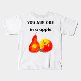 One In A apple, Cute Funny Apple Kids T-Shirt